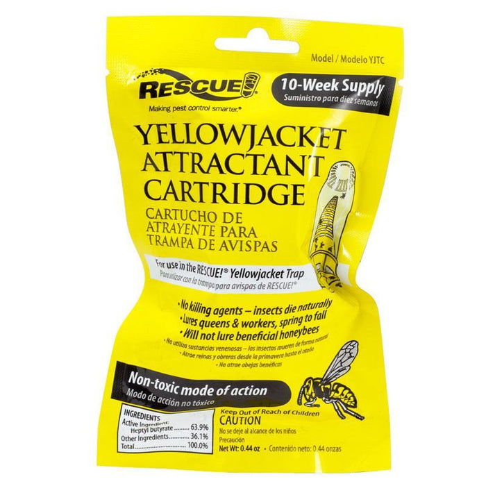 RESCUE! Yellowjacket Attractant Cartridge, 10-Week Supply. Non-toxic wasp trap refill for effective pest control.