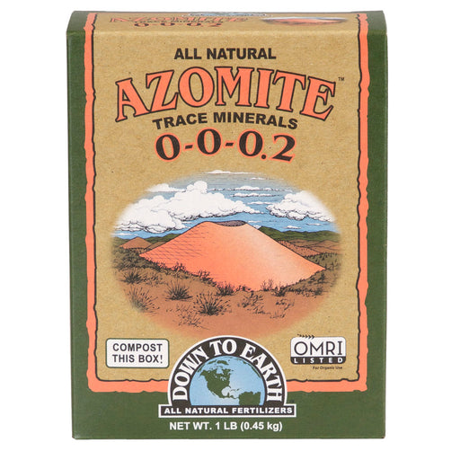 Azomite Trace Minerals 0-0-0.2 natural plant food, OMRI listed organic soil amendment. Down To Earth 1 lb.