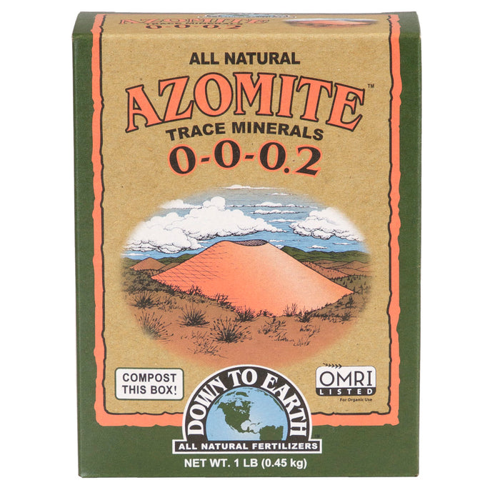 Azomite Trace Minerals 0-0-0.2 natural plant food, OMRI listed organic soil amendment. Down To Earth 1 lb.
