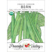 Organic French Garden Bean seed packet by Peaceful Valley. Non-GMO green beans illustration, USDA certified.