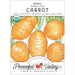 Heirloom Parisian Carrot organic non-GMO seed packet with round orange carrots. USDA Organic certified for gardening.