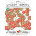 Heirloom Matt's Wild Cherry Tomato organic non-GMO seed packet. USDA Organic. Red tomatoes on vines. Peaceful Valley.