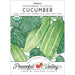 Heirloom organic cucumber seed packet for homemade pickles. USDA certified non-GMO garden seeds from Peaceful Valley.