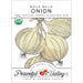 Peaceful Valley Walla Walla Onion 100% Certified Organic Non-GMO Seed packet. Sweet heirloom onions for home gardens.
