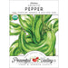 Heirloom Shishito Pepper organic, non-GMO seed packet. Features green peppers, USDA certified. Peaceful Valley.
