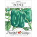 Heirloom Sweet Cal Wonder organic bell pepper seeds. USDA Certified Non-GMO green pepper seed packet from Peaceful Valley.