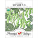 USDA Organic Edamame Soybean seeds. Non-GMO green pods on plant from Peaceful Valley Farm & Garden Supply.