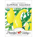 Early Crookneck Summer Squash organic non-GMO seed packet. Yellow squash on green vines, USDA Organic, Peaceful Valley.