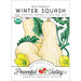 Organic Butternut Winter Squash non-GMO seed packet from Peaceful Valley. Features produce illustration.