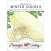 Organic Spaghetti Winter Squash seeds packet. Whole and sliced yellow squash illustration, USDA Organic, Non-GMO.