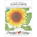 Organic Autumn Beauty Sunflower seed packet from Peaceful Valley. Non-GMO, USDA certified. Yellow flower art.