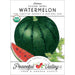 Peaceful Valley Heirloom Sugar Baby Watermelon organic non-GMO seed packet. Whole melon, slice, USDA Organic seal.